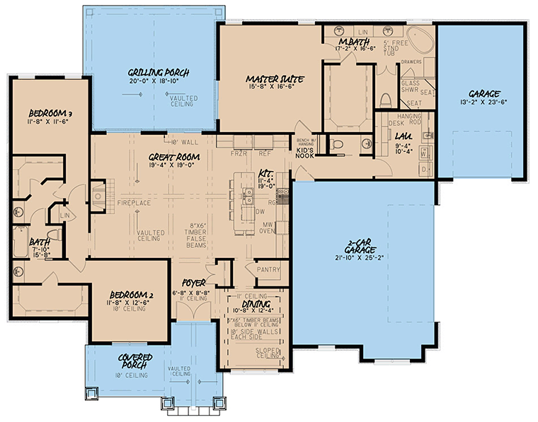 Craftsman European Southern Traditional Level One of Plan 82483