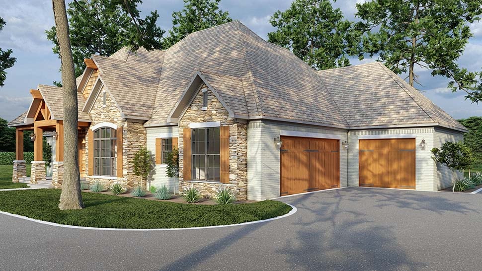 Craftsman, European, Southern, Traditional Plan with 2253 Sq. Ft., 3 Bedrooms, 3 Bathrooms, 3 Car Garage Picture 4