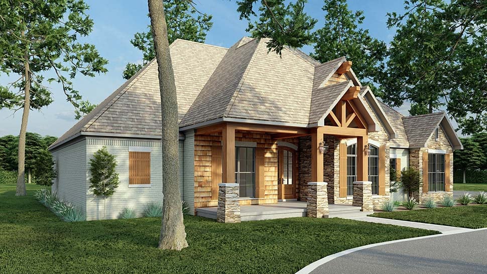 Craftsman, European, Southern, Traditional Plan with 2253 Sq. Ft., 3 Bedrooms, 3 Bathrooms, 3 Car Garage Picture 5