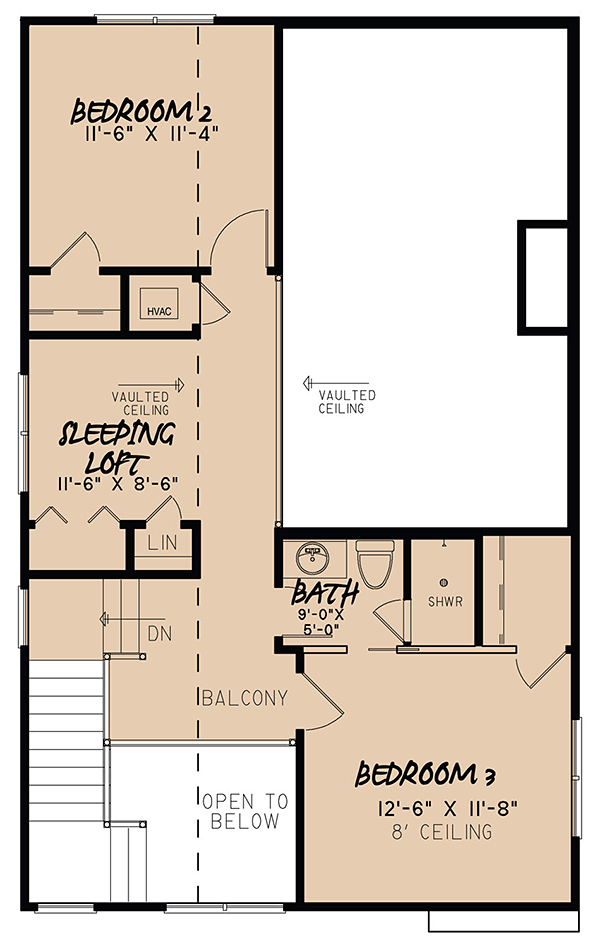 Contemporary Cottage Country Craftsman Saltbox Southern Level Two of Plan 82484