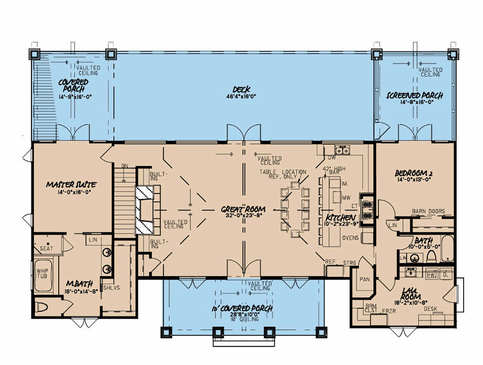 Bungalow Cottage Country Craftsman Southern Level One of Plan 82495