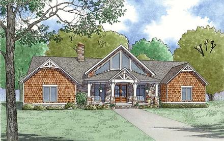Bungalow Cottage Country Craftsman Southern Elevation of Plan 82495