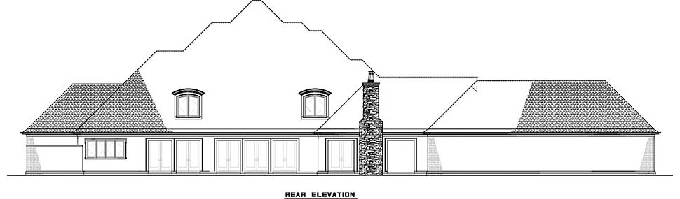 European French Country Rear Elevation of Plan 82498