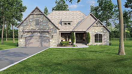 Bungalow Craftsman European French Country Southern Traditional Elevation of Plan 82501