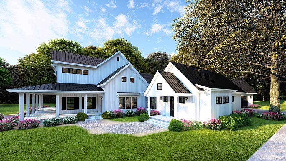 Country, Farmhouse, Southern Plan with 3342 Sq. Ft., 4 Bedrooms, 4 Bathrooms, 4 Car Garage Picture 12