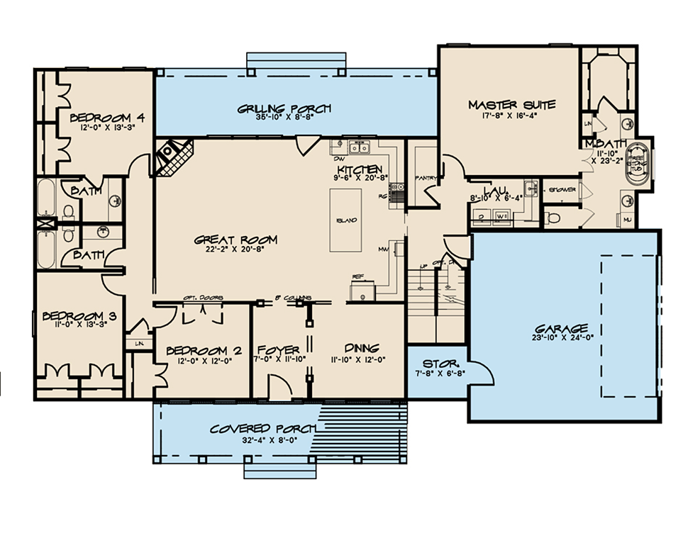 Cottage Country Southern Level One of Plan 82503