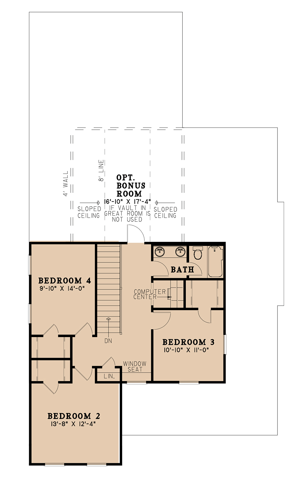 Country Farmhouse Southern Level Two of Plan 82505