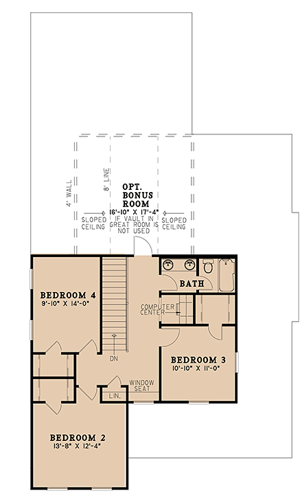 House Plan 82505 Second Level Plan