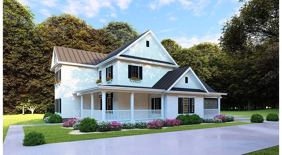 Country, Farmhouse, Southern Plan with 2268 Sq. Ft., 4 Bedrooms, 3 Bathrooms, 2 Car Garage Picture 4