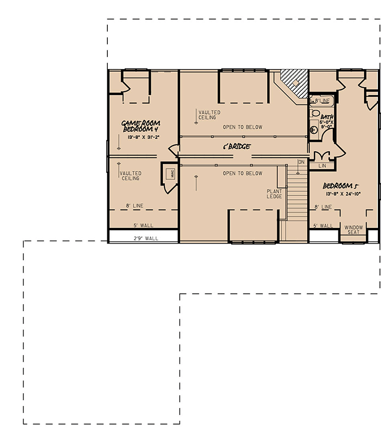 Country Farmhouse Level Two of Plan 82507