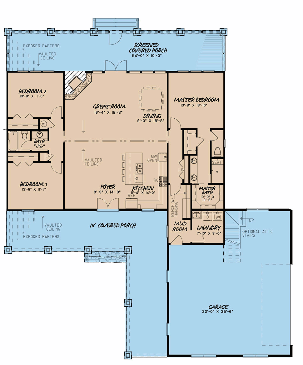 Country Ranch Level One of Plan 82508