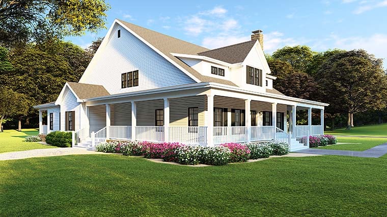 Country, Farmhouse, Southern Plan with 3474 Sq. Ft., 4 Bedrooms, 4 Bathrooms, 3 Car Garage Picture 6