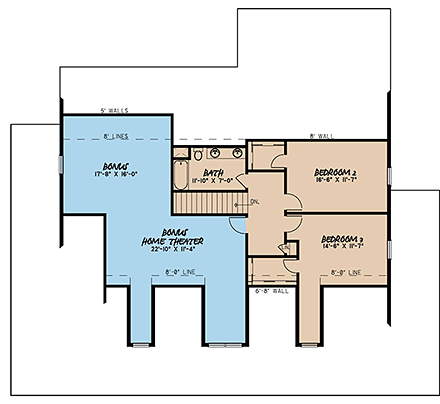 House Plan 82510 Second Level Plan