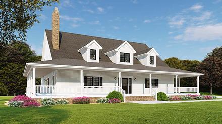 Country Farmhouse Southern Traditional Elevation of Plan 82510