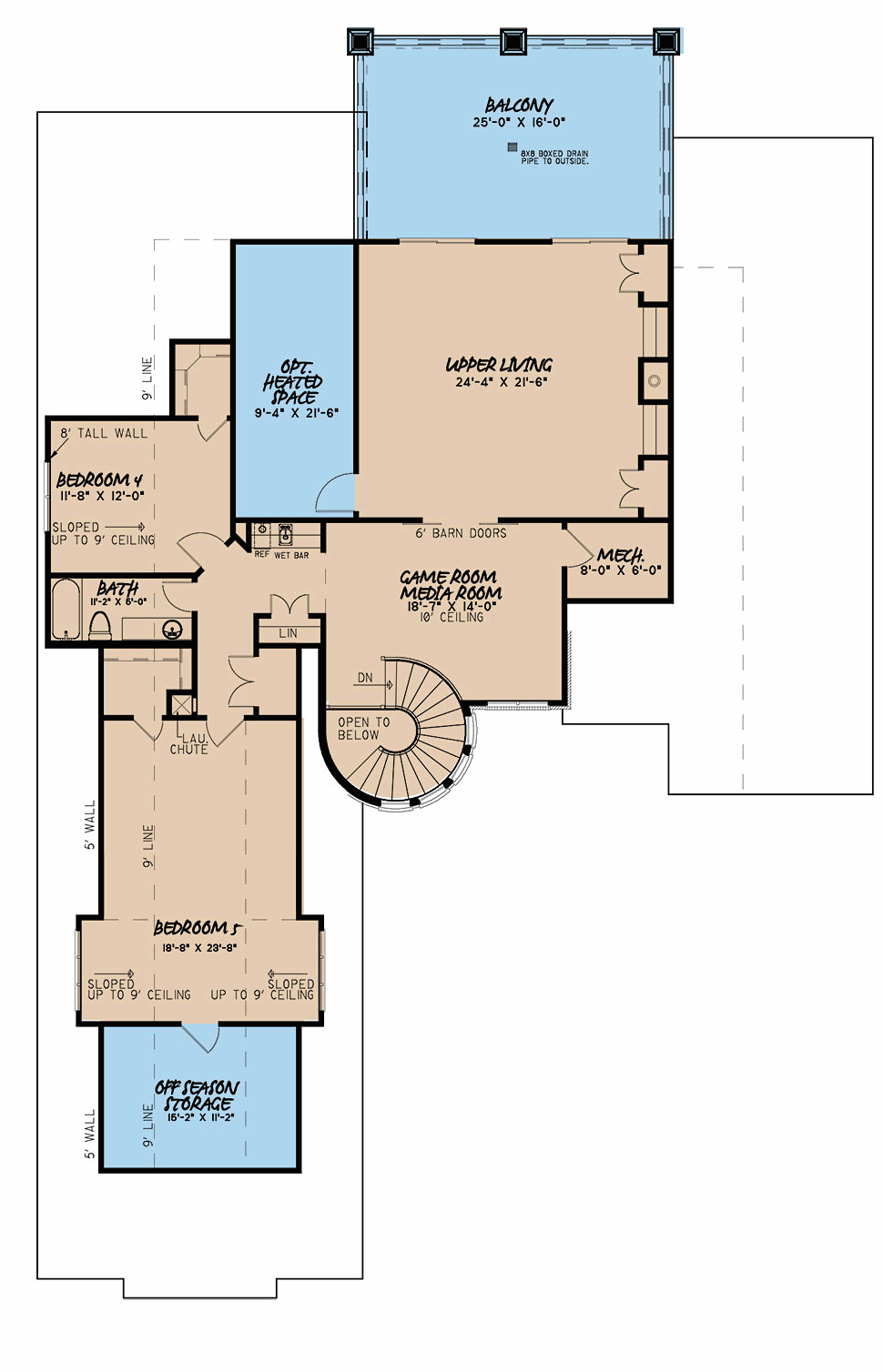 European French Country Traditional Level Two of Plan 82512