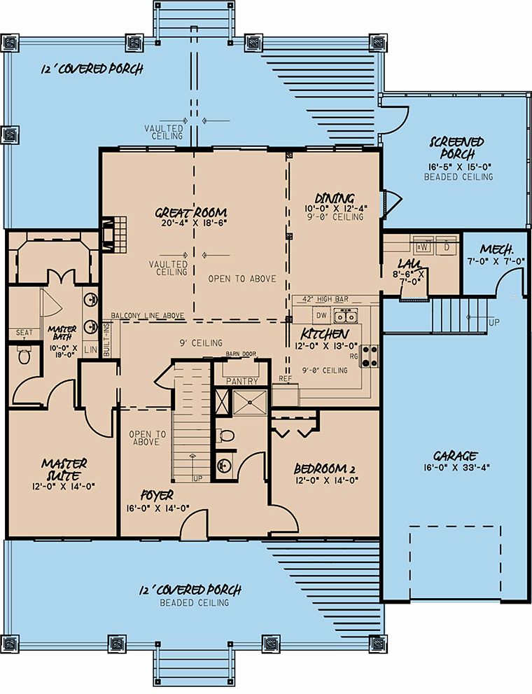 Cottage Country Southern Level One of Plan 82514