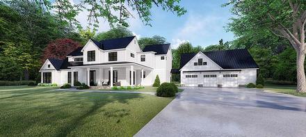 Country Farmhouse Elevation of Plan 82518