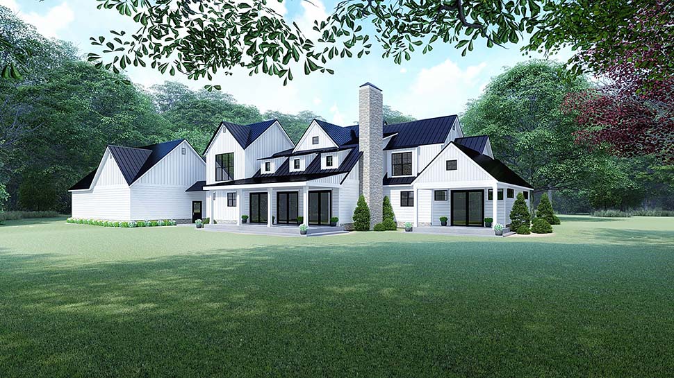 Country Farmhouse Rear Elevation of Plan 82518