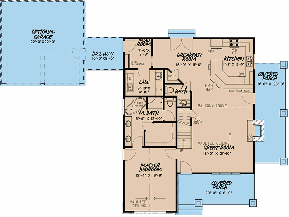 Bungalow Cottage Country Craftsman Level One of Plan 82519