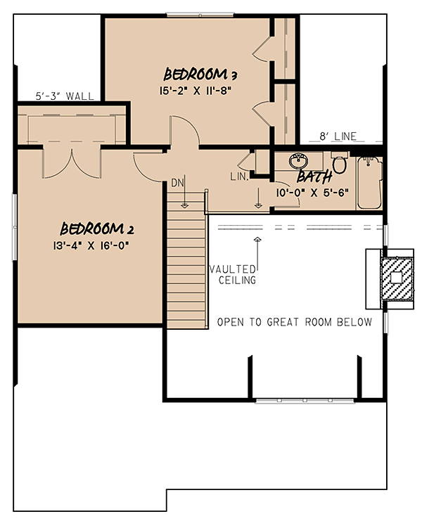 Bungalow Cottage Country Craftsman Level Two of Plan 82519