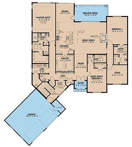 House Plan 82521 First Level Plan