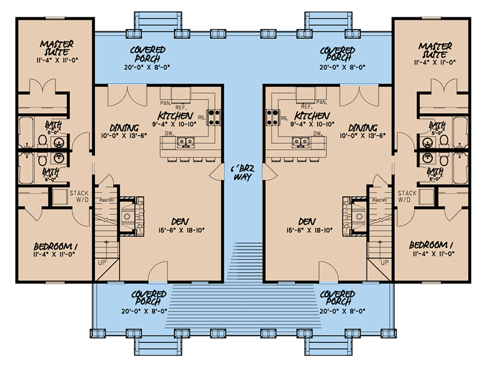 Bungalow Country Craftsman Farmhouse Level One of Plan 82524