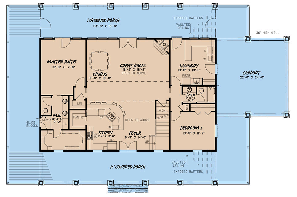 Farmhouse Level One of Plan 82526