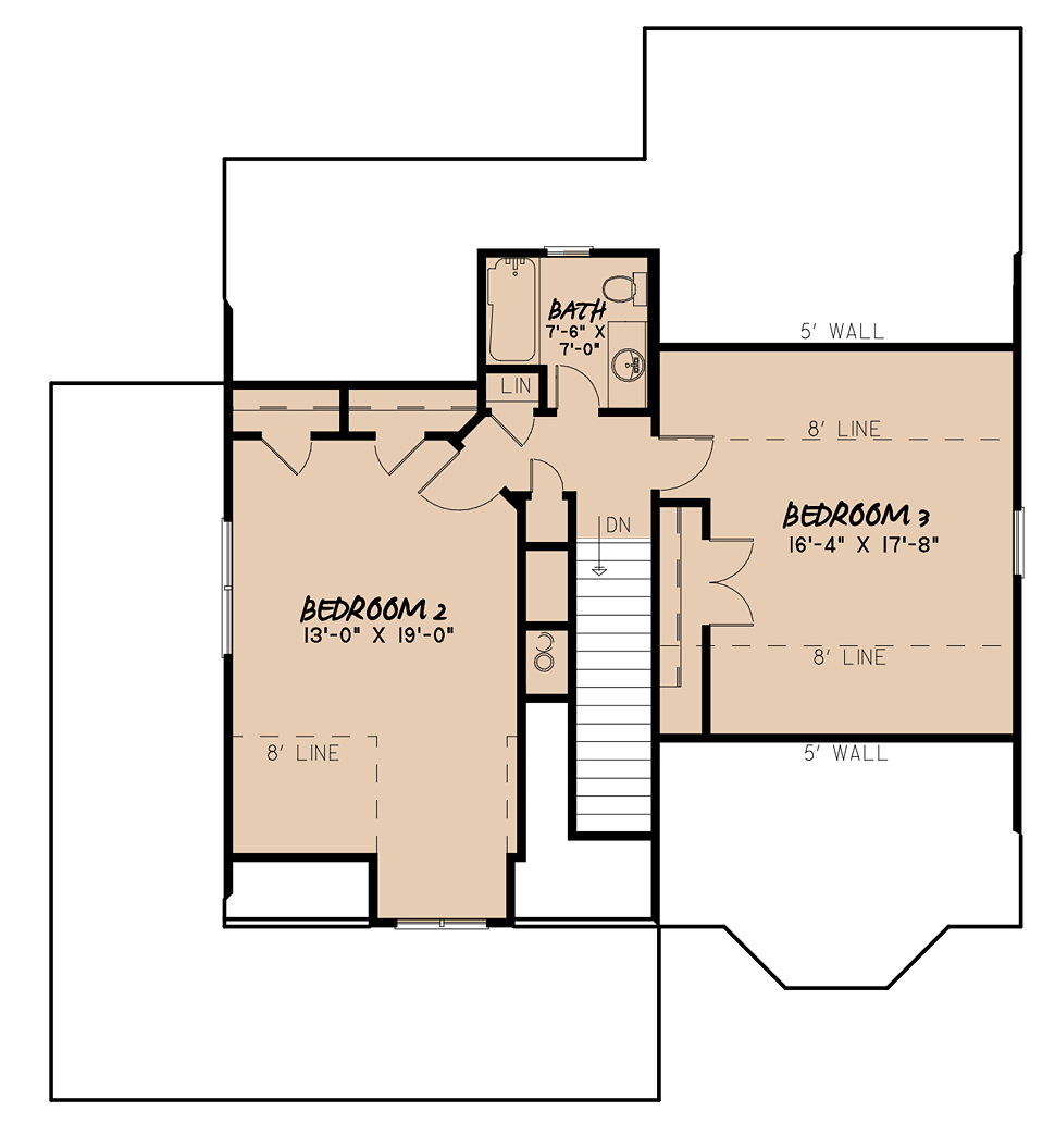 Bungalow Country Craftsman Level Two of Plan 82529