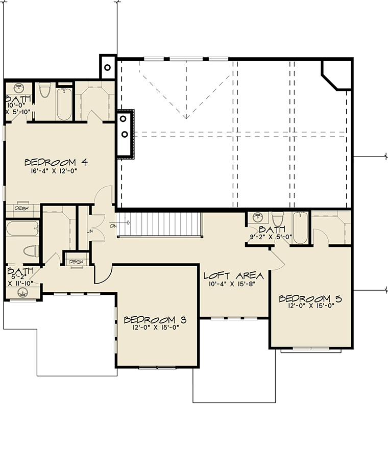 Country Farmhouse Level Two of Plan 82531