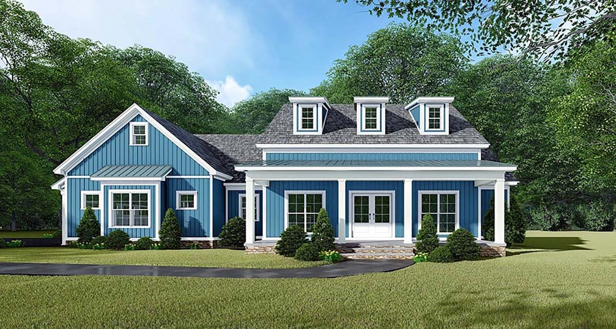 Bungalow, Country, Craftsman, Farmhouse Plan with 2031 Sq. Ft., 3 Bedrooms, 3 Bathrooms, 2 Car Garage Elevation
