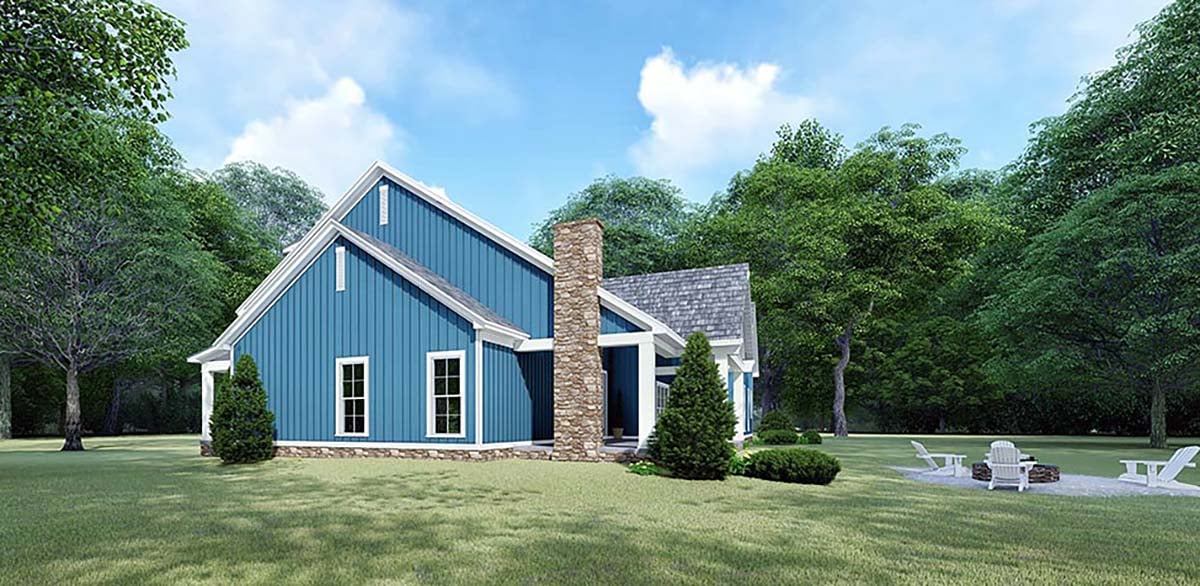 Bungalow, Country, Craftsman, Farmhouse Plan with 2031 Sq. Ft., 3 Bedrooms, 3 Bathrooms, 2 Car Garage Picture 2
