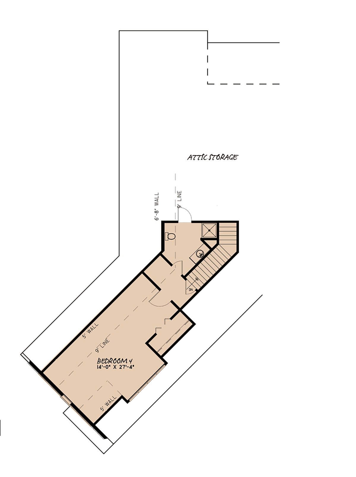 Bungalow Craftsman European French Country Level Two of Plan 82534