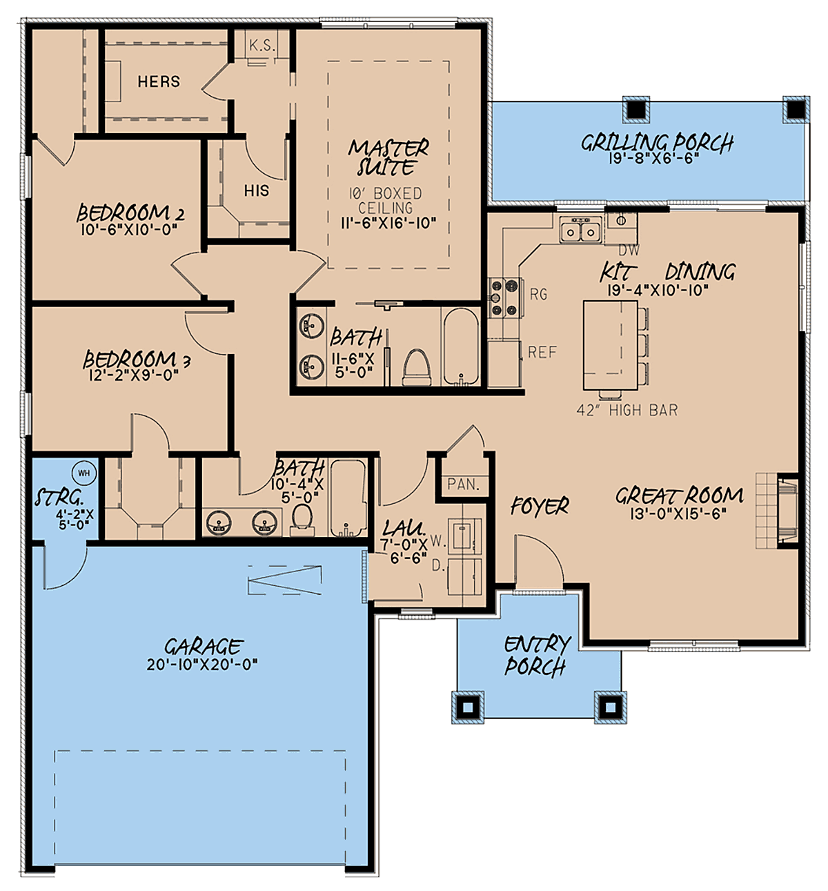 Contemporary Prairie Style Level One of Plan 82535