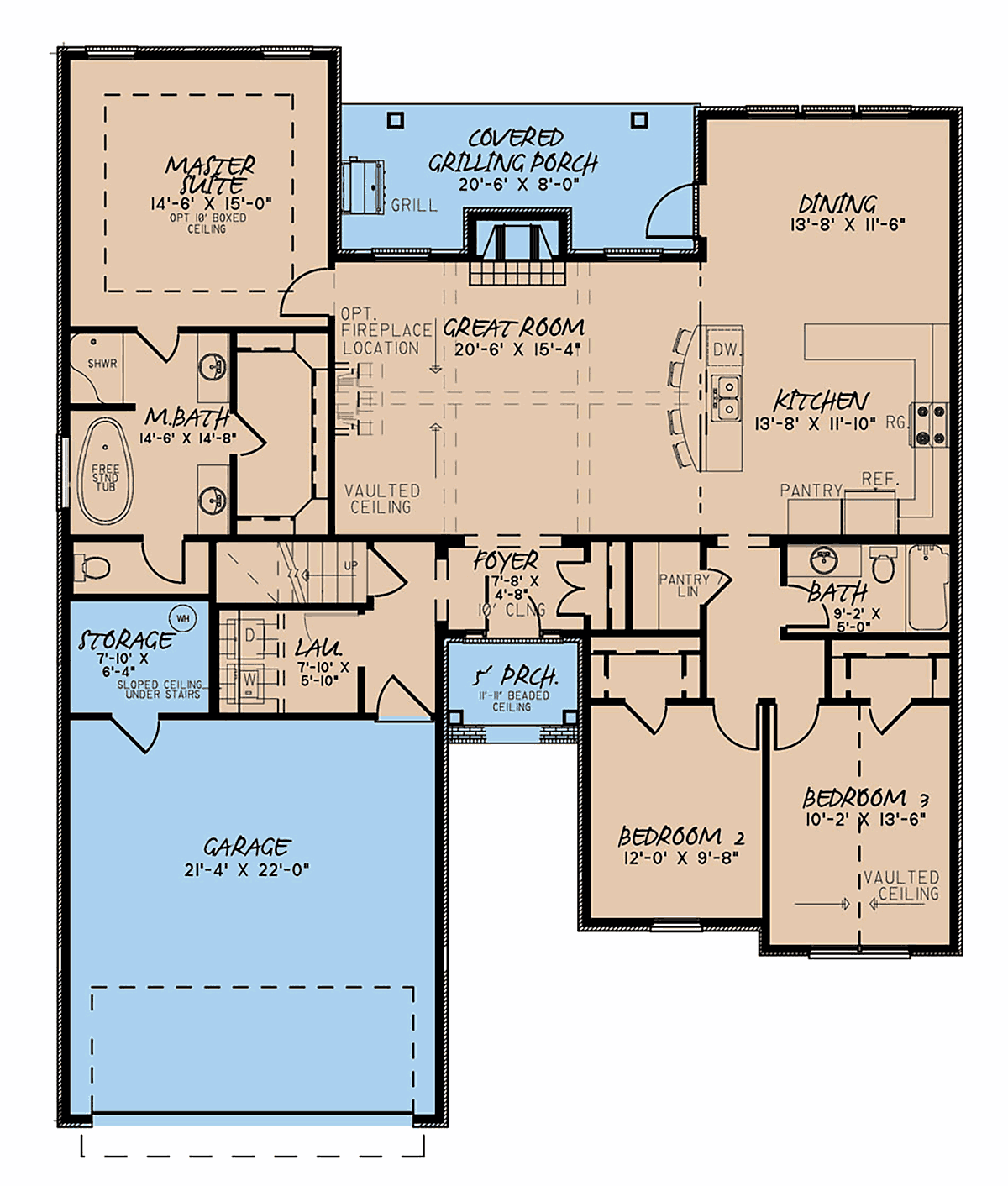 European French Country Traditional Level One of Plan 82540