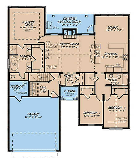 House Plan 82540 First Level Plan