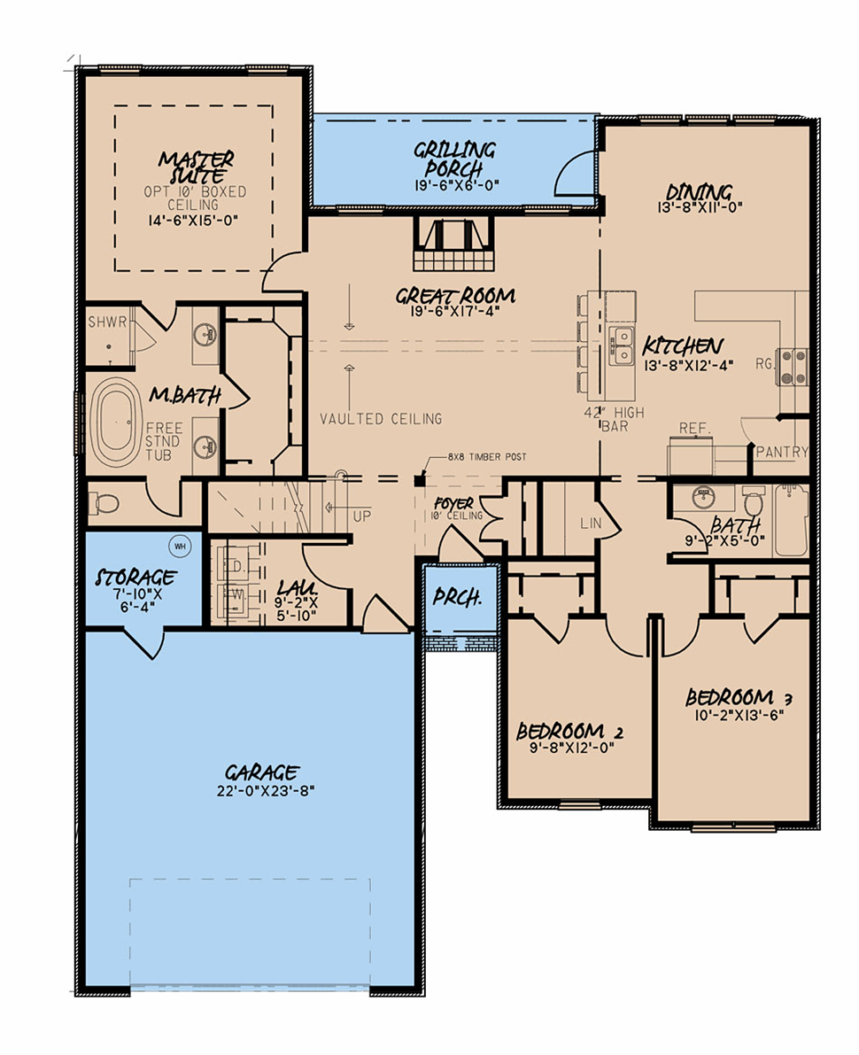 Plan 82549 | Traditional Style with 3 Bed, 2 Bath, 2 Car Garage