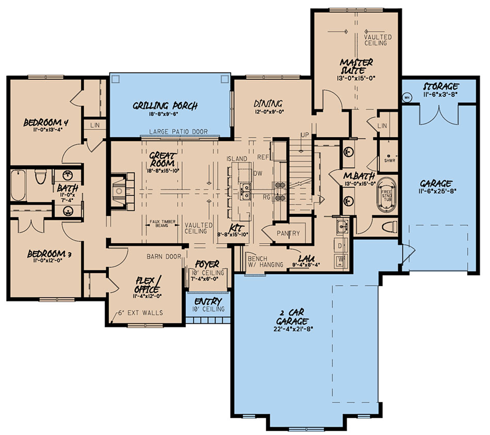 Bungalow Craftsman Farmhouse Traditional Level One of Plan 82550