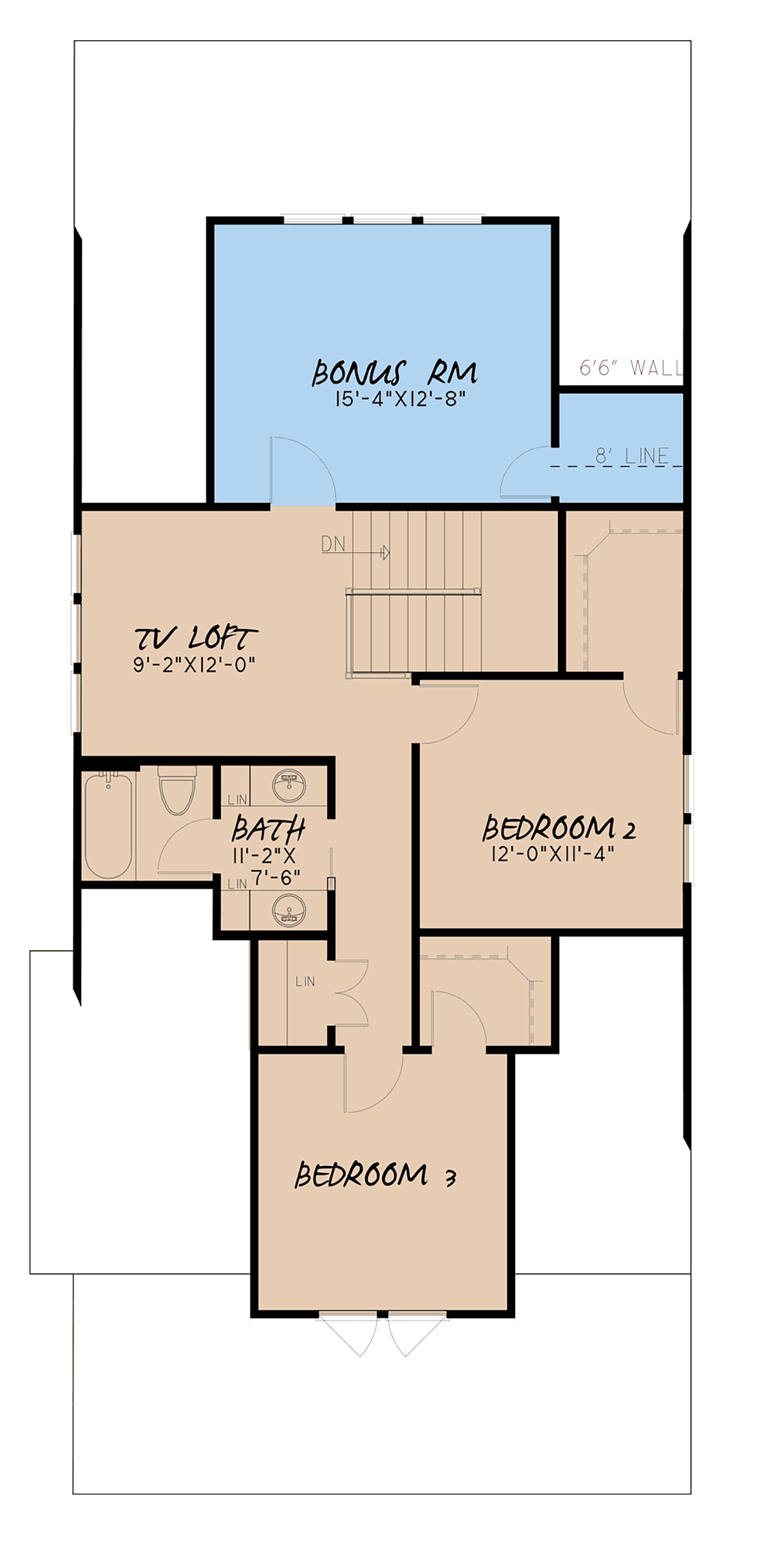 Bungalow Country Craftsman Level Two of Plan 82551