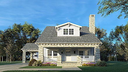 Bungalow Country Craftsman Elevation of Plan 82551