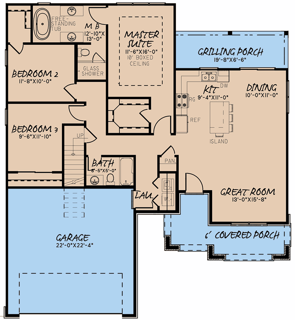 One-Story Traditional Level One of Plan 82553