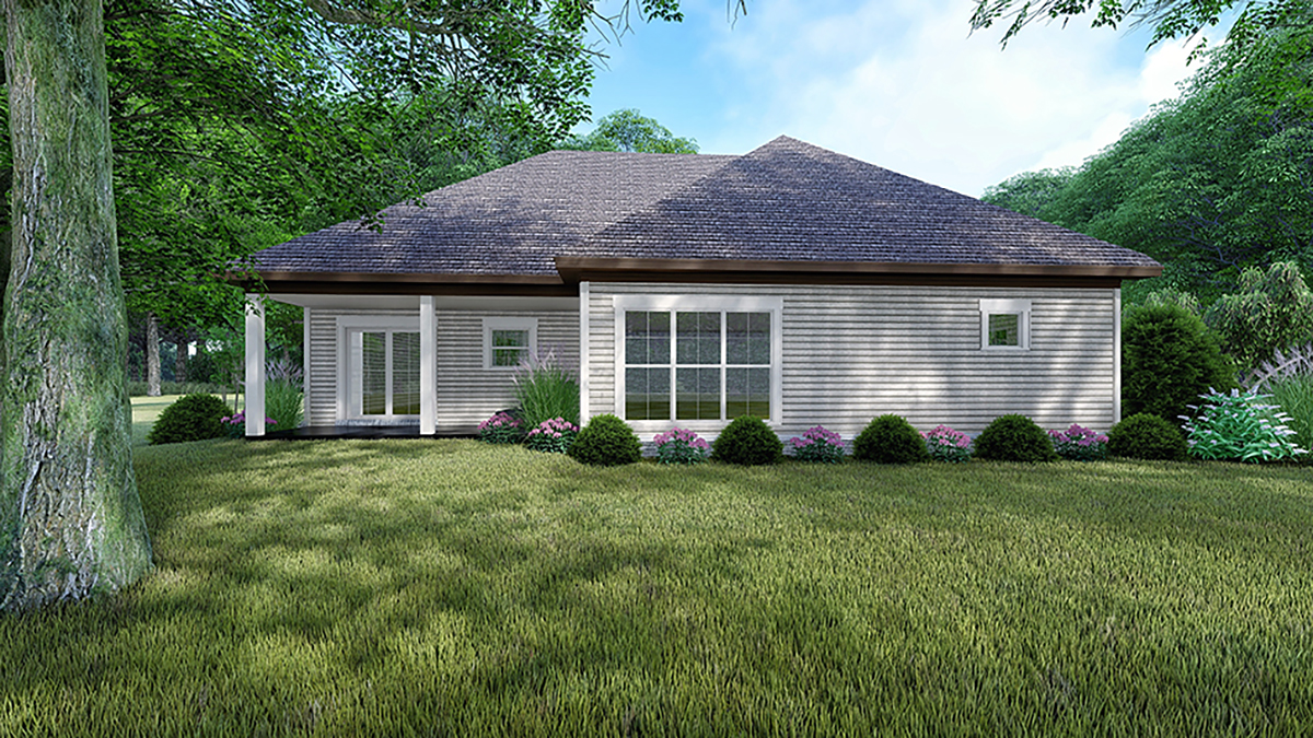 One-Story Traditional Rear Elevation of Plan 82553