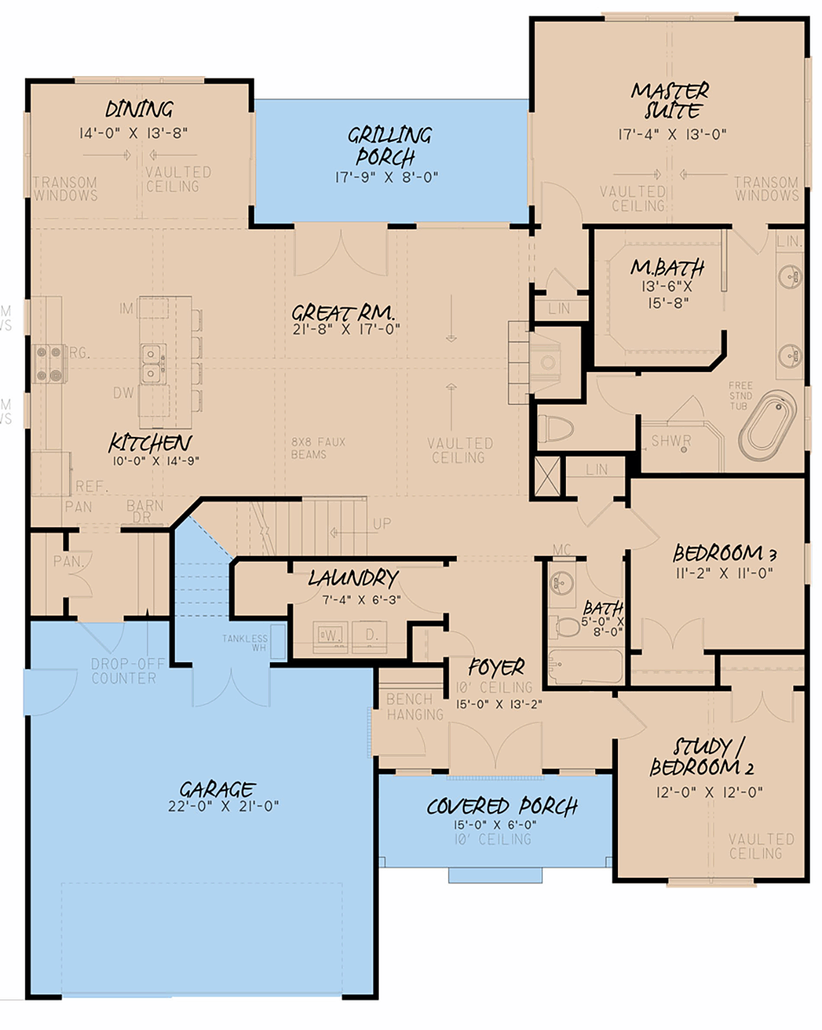 Bungalow Craftsman Farmhouse One-Story Traditional Level One of Plan 82554