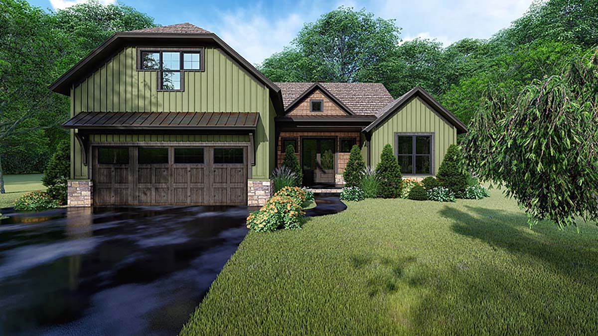 Bungalow, Craftsman, Farmhouse, One-Story, Traditional Plan with 1998 Sq. Ft., 3 Bedrooms, 2 Bathrooms, 2 Car Garage Picture 4