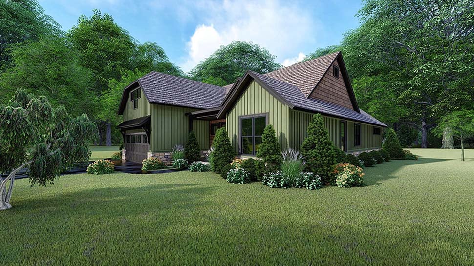 Bungalow, Craftsman, Farmhouse, One-Story, Traditional Plan with 1998 Sq. Ft., 3 Bedrooms, 2 Bathrooms, 2 Car Garage Picture 5
