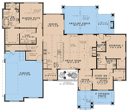 House Plan 82557 First Level Plan
