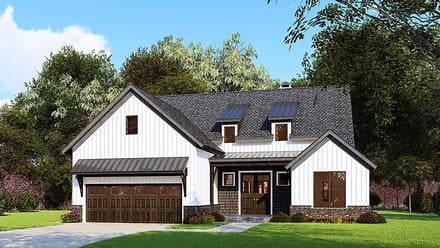 Bungalow Craftsman Farmhouse Narrow Lot One-Story Traditional Elevation of Plan 82562