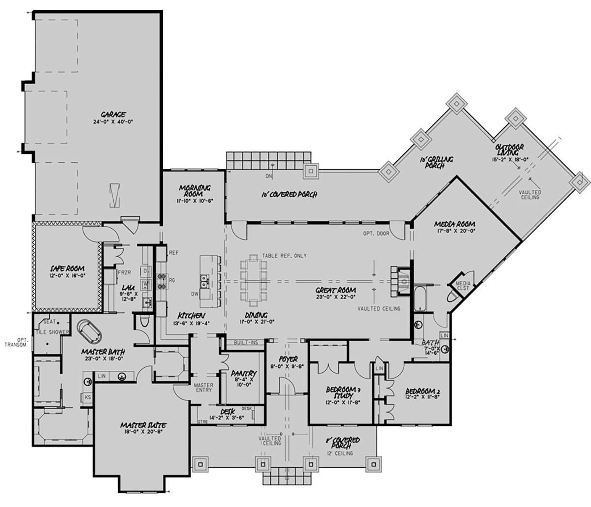 Bungalow Craftsman Level One of Plan 82565