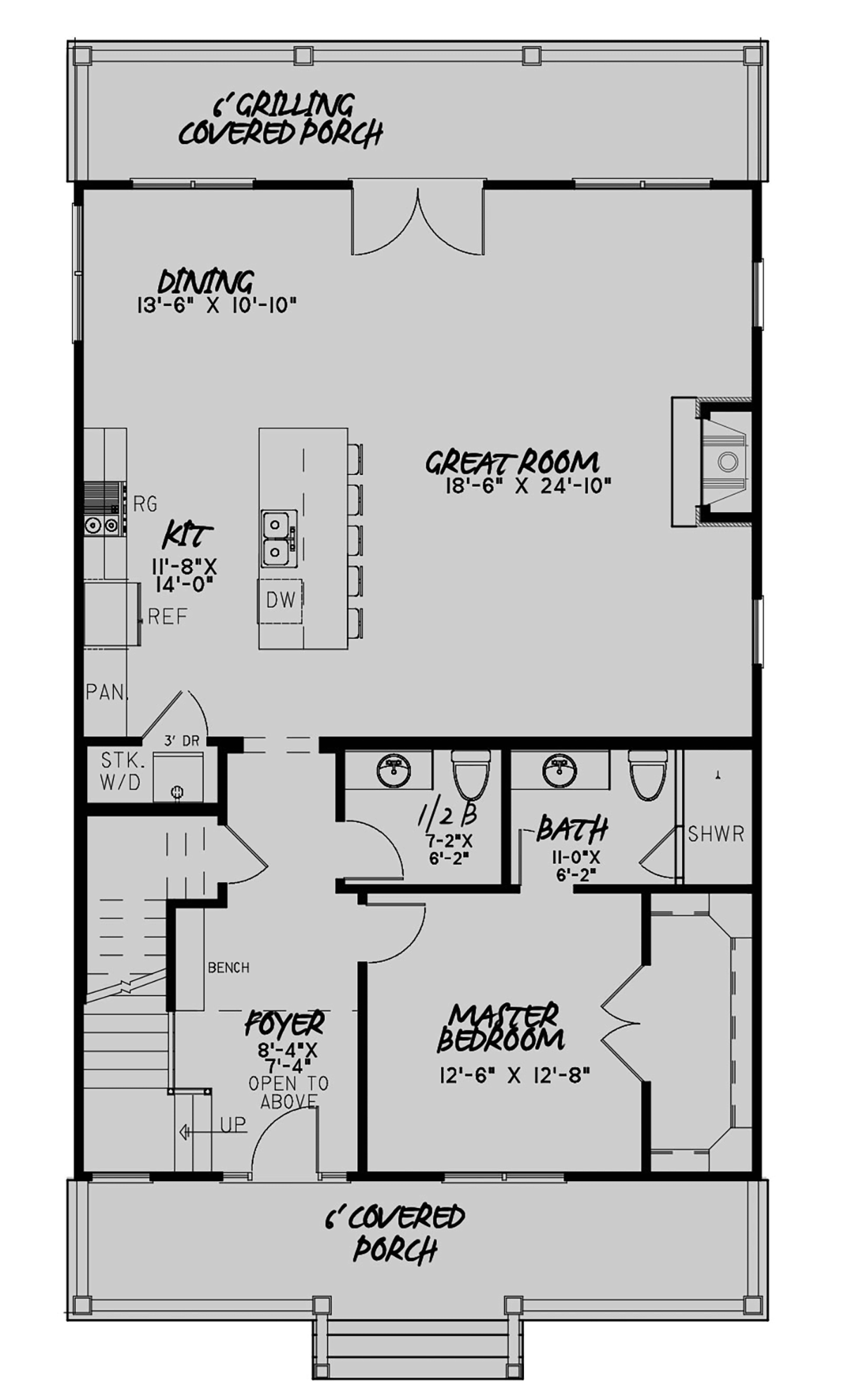 Bungalow Cabin Country Craftsman Level One of Plan 82566