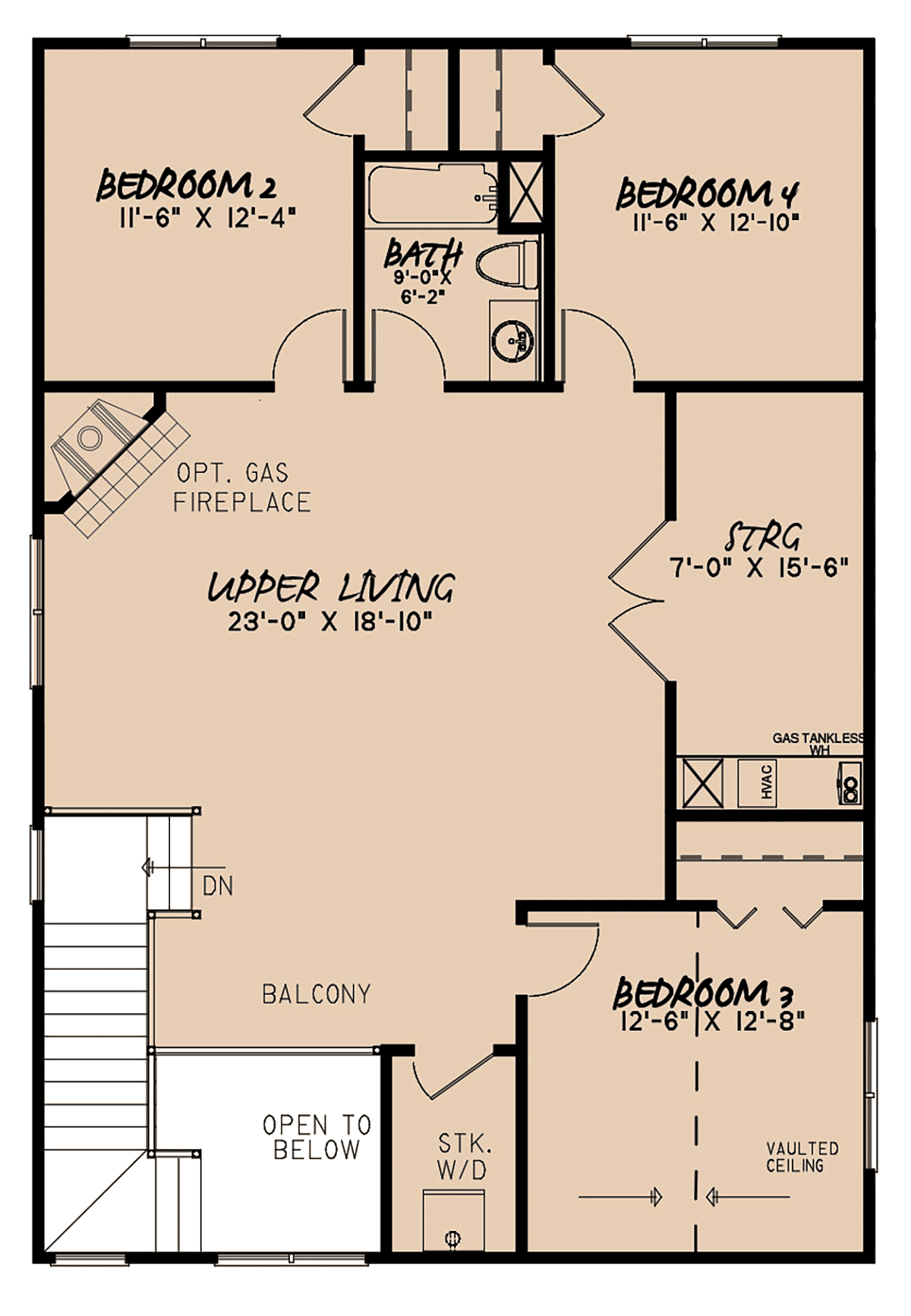 Bungalow Cabin Country Craftsman Level Two of Plan 82566