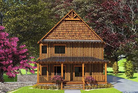 Bungalow Cabin Country Craftsman Elevation of Plan 82566